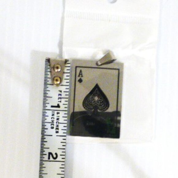 Leather ACE CARD BRACELET Metal ACE PENDANT & NECKLACE Card Deck Casino - Picture 12 of 14